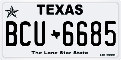 TX license plate BCU6685