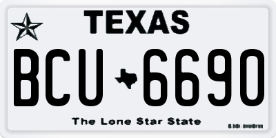 TX license plate BCU6690