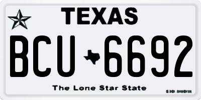 TX license plate BCU6692