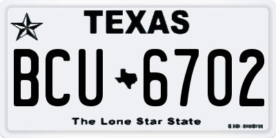 TX license plate BCU6702