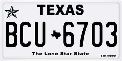 TX license plate BCU6703