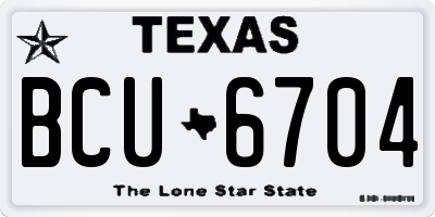 TX license plate BCU6704