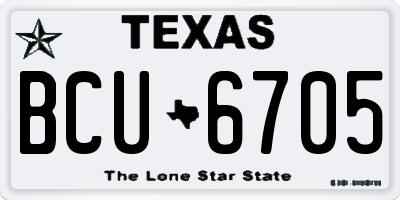 TX license plate BCU6705