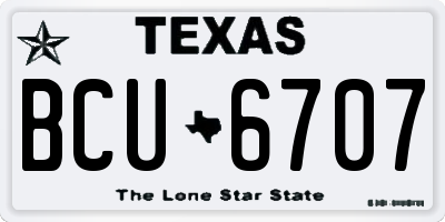 TX license plate BCU6707