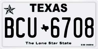 TX license plate BCU6708