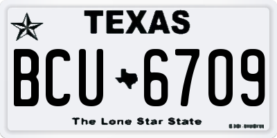 TX license plate BCU6709