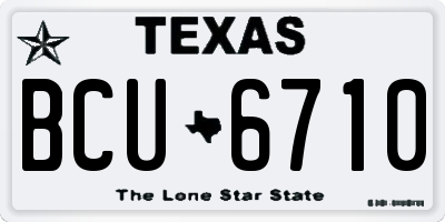 TX license plate BCU6710