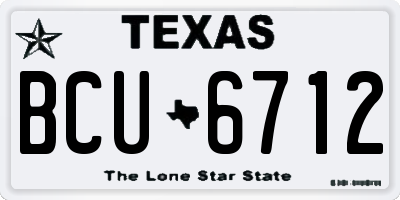 TX license plate BCU6712
