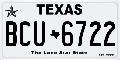 TX license plate BCU6722