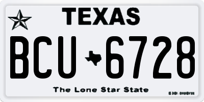TX license plate BCU6728