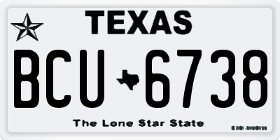 TX license plate BCU6738