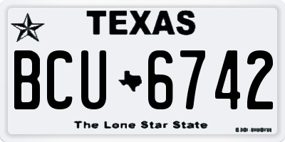 TX license plate BCU6742