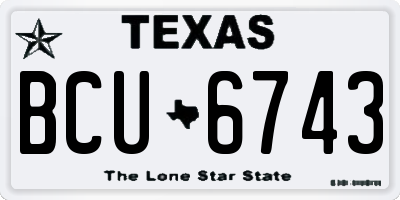 TX license plate BCU6743