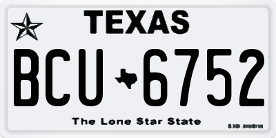 TX license plate BCU6752