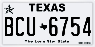 TX license plate BCU6754
