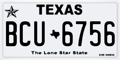 TX license plate BCU6756