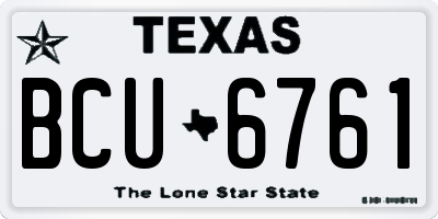TX license plate BCU6761