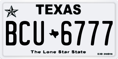 TX license plate BCU6777