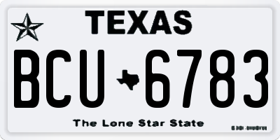 TX license plate BCU6783