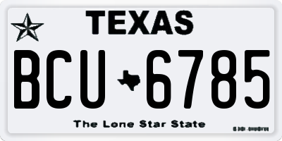 TX license plate BCU6785