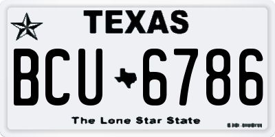 TX license plate BCU6786