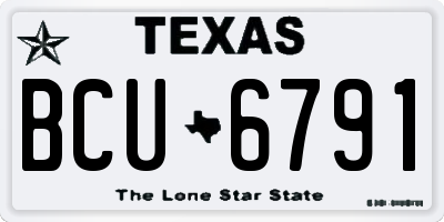 TX license plate BCU6791