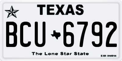 TX license plate BCU6792