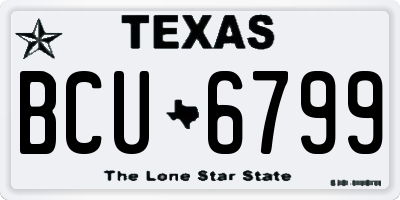 TX license plate BCU6799