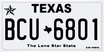 TX license plate BCU6801