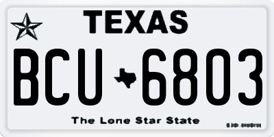 TX license plate BCU6803