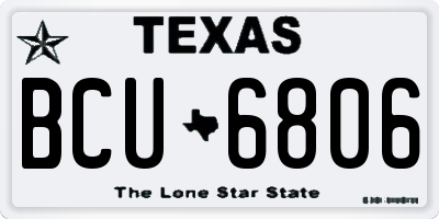 TX license plate BCU6806