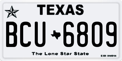 TX license plate BCU6809