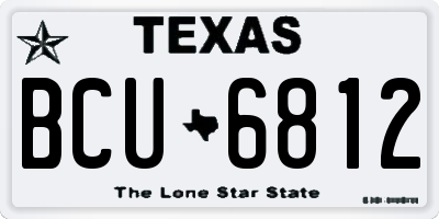 TX license plate BCU6812