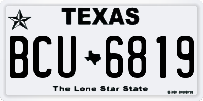 TX license plate BCU6819