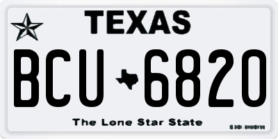 TX license plate BCU6820