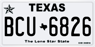 TX license plate BCU6826