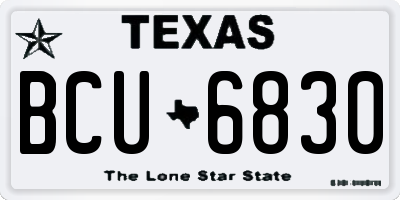 TX license plate BCU6830