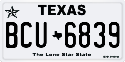 TX license plate BCU6839
