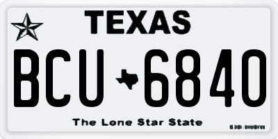 TX license plate BCU6840