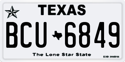 TX license plate BCU6849