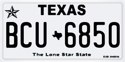 TX license plate BCU6850