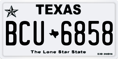 TX license plate BCU6858