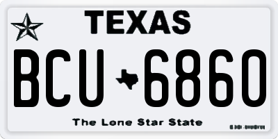TX license plate BCU6860