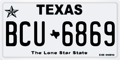 TX license plate BCU6869