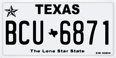TX license plate BCU6871