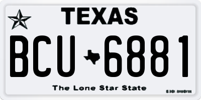 TX license plate BCU6881