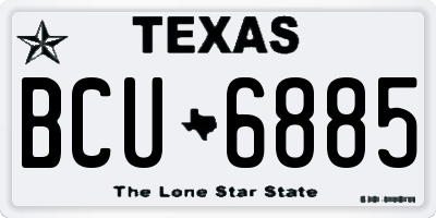 TX license plate BCU6885