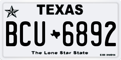 TX license plate BCU6892