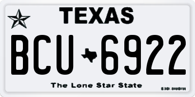 TX license plate BCU6922