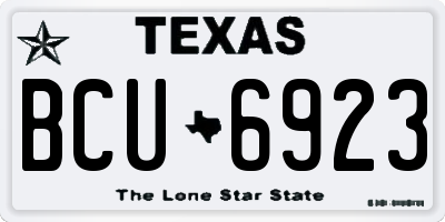 TX license plate BCU6923